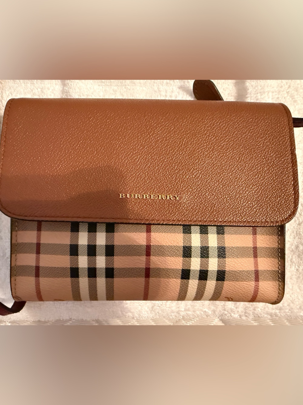 Burberry Loxley Crossbody Bag Haymarket Coated LIKE NEW